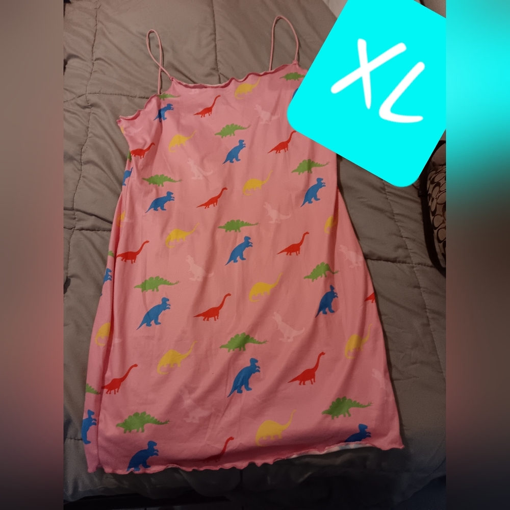 Pink dinosaur dress xl